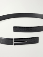 TOM FORD - 2.5 cm Croc-Effect Leather Belt - Black