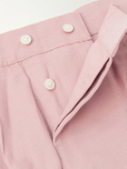 BODE - Heart Deco Straight-Leg Logo-Appliquéd Cotton-Faille Shorts - Pink
