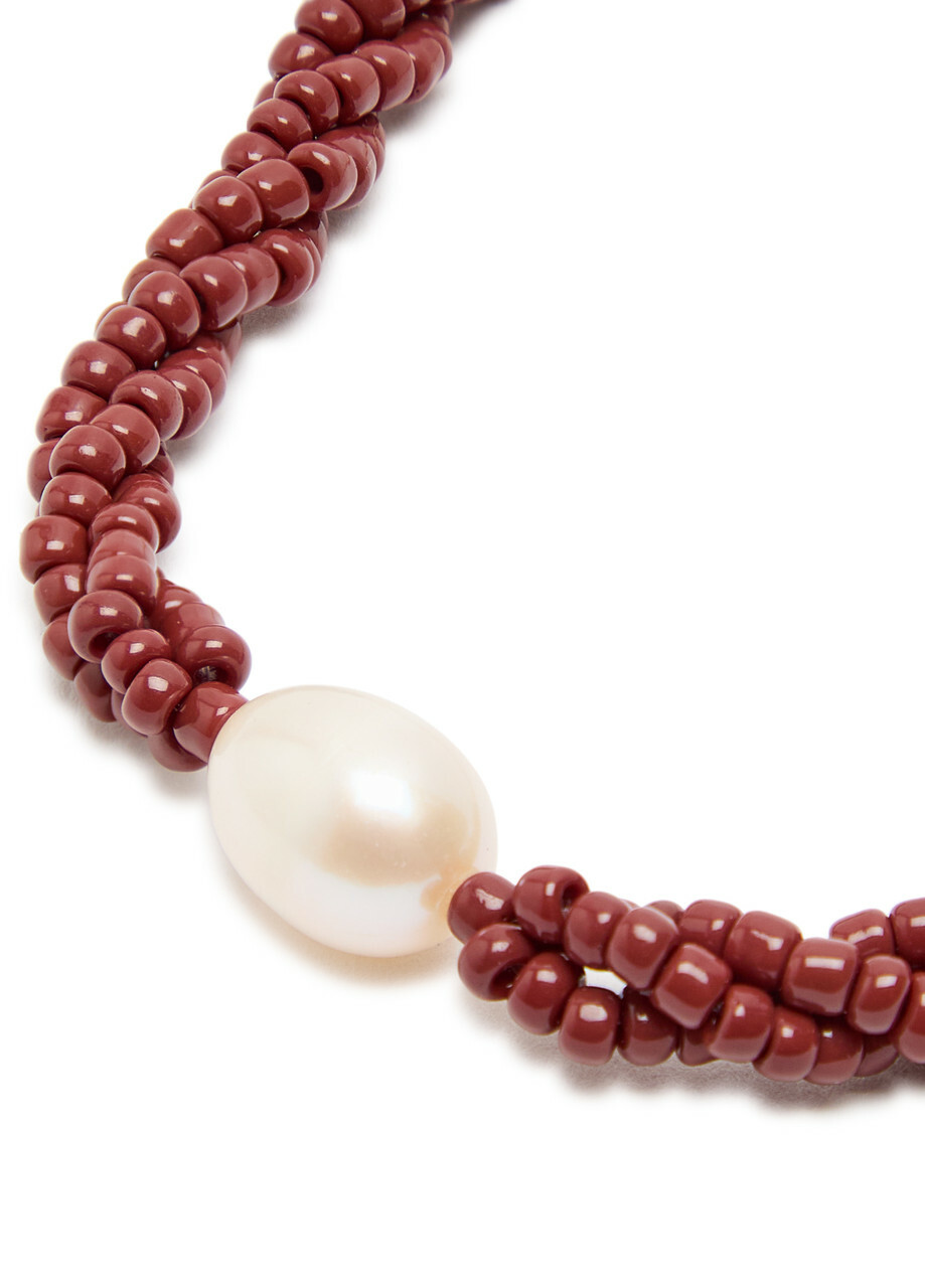 Anni LU Rodeo Beaded 18kt Gold-plated Bracelet - Burgundy - One Size