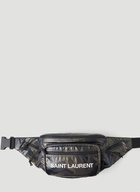 Logo Print Camouflage Belt Bag in Black