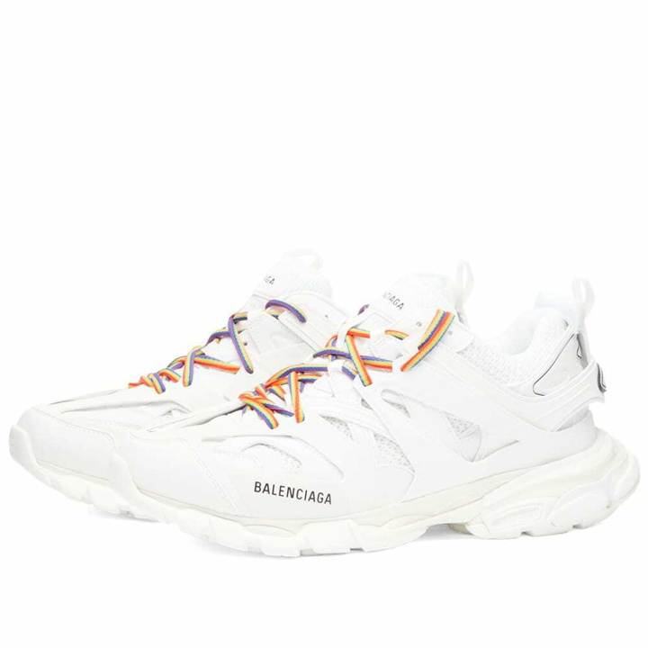 Photo: Balenciaga Men's Pride Track Sneakers in White/Multicolour