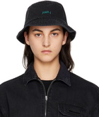 Juun.J Black Faded Denim Bucket Hat