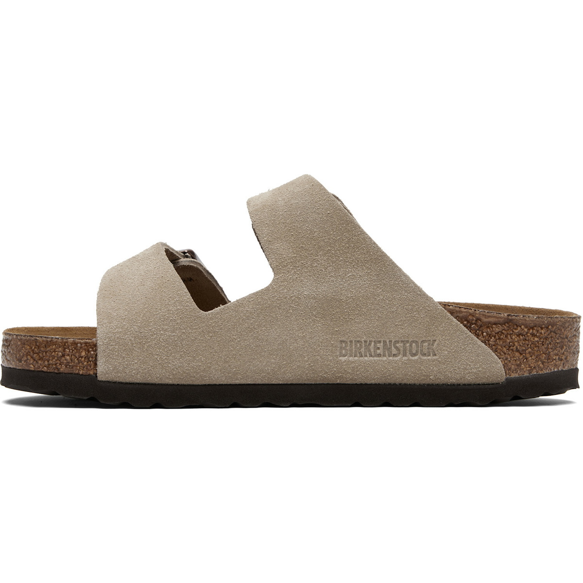 Birkenstock Taupe Regular Arizona Soft Footbed Suede Leather Sandals