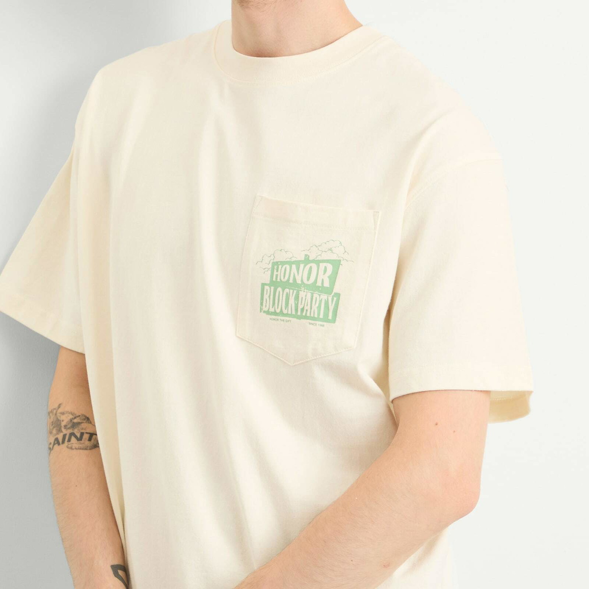 Honor the Gift Men's 88 Block T-Shirt in Bone