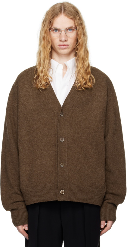 Photo: RAINMAKER KYOTO Brown Oneside Raglan Sleeve Cardigan