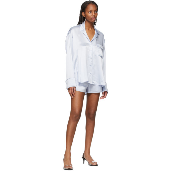 alexanderwang.t Blue Embroidered Pajama Shirt