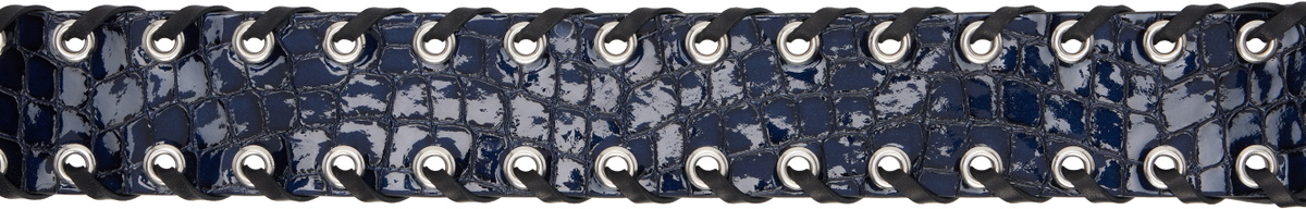 Chopova Lowena Navy & Purple Frei Croc Trouser Belt