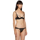 Fleur du Mal Black Charlotte Lace Peekaboo Bra