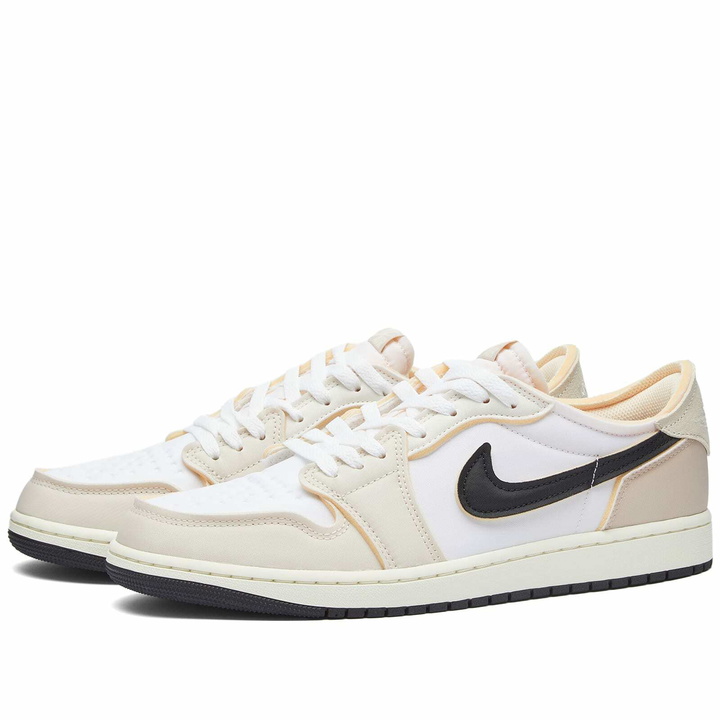 Photo: Air Jordan Men's 1 Retro Low OG Sneakers in White/Coconut Milk