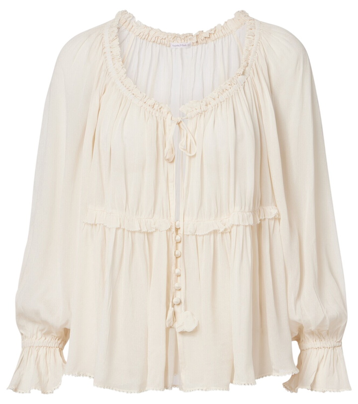 Photo: Poupette St Barth Moon ruffled blouse