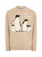 MC2 Saint Barth Man Sweater With Penguins Print And Family Is Everything Embroidery