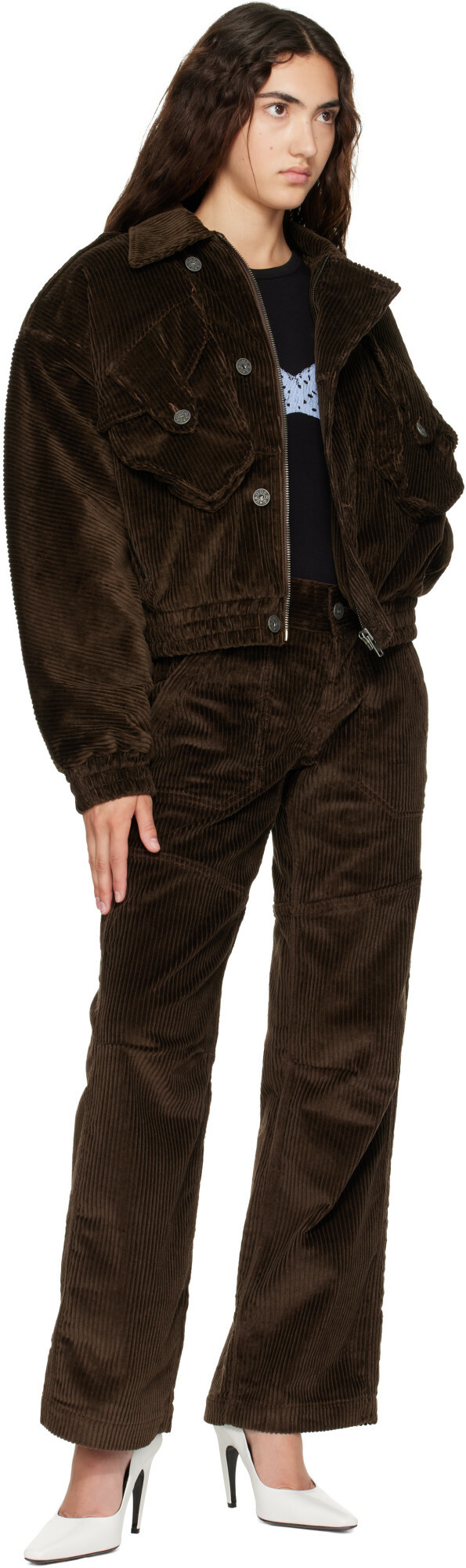 VAQUERA Brown Quilted Corduroy Jacket