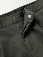 NN07 - Bill Tapered Cropped Cotton-Blend Twill Trousers - Green