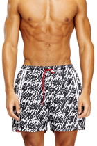 Diesel Swim shorts with all-over logo print - Swim shorts Mens in Black