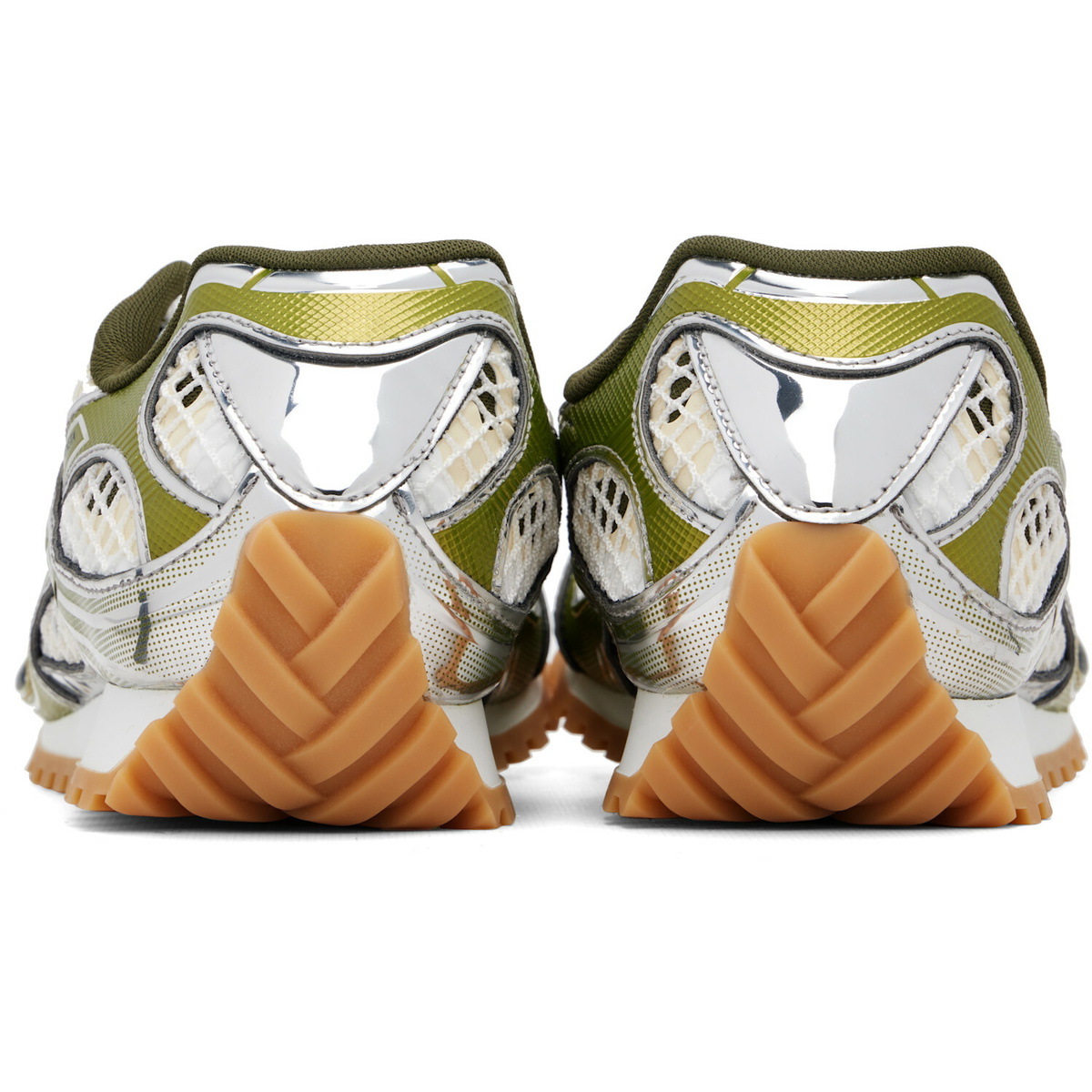 Bottega Veneta Green & Silver Orbit Sneakers