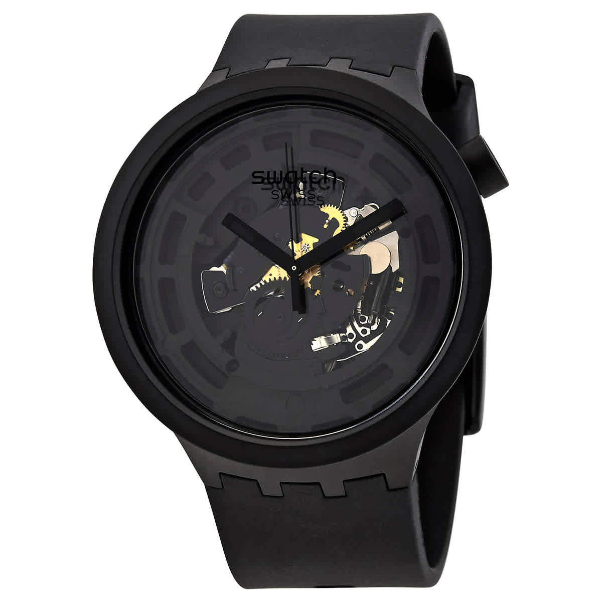 Swatch Bioceramic Quartz Black Dial Mens Watch SB03B100