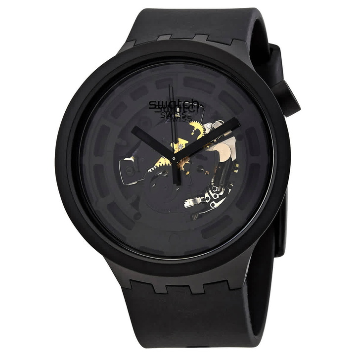Photo: Swatch Bioceramic Quartz Black Dial Mens Watch SB03B100