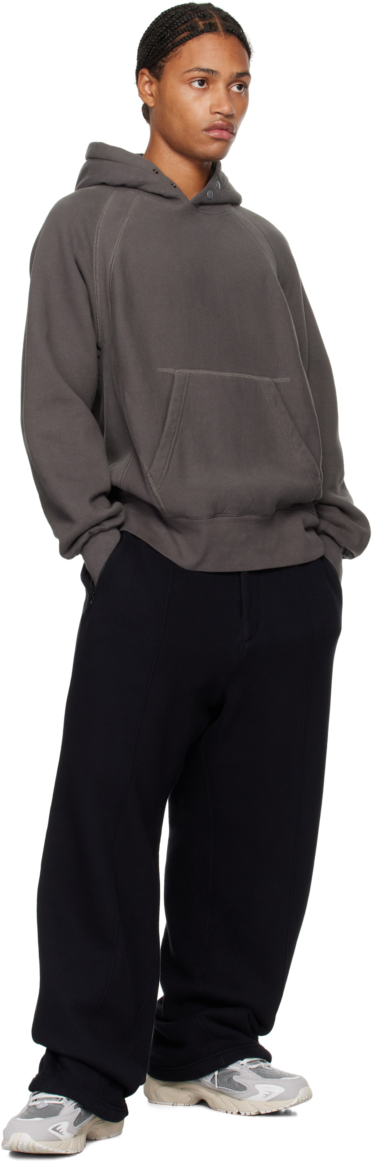 Engineered Garments Gray Fleece Raglan Hoodie Engineered Garments
