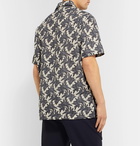 Brioni - Camp-Collar Printed Linen and Cotton-Blend Shirt - Black