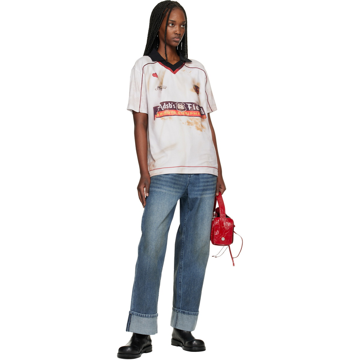 Andersson Bell Off-White Dust Printed Football Jersey