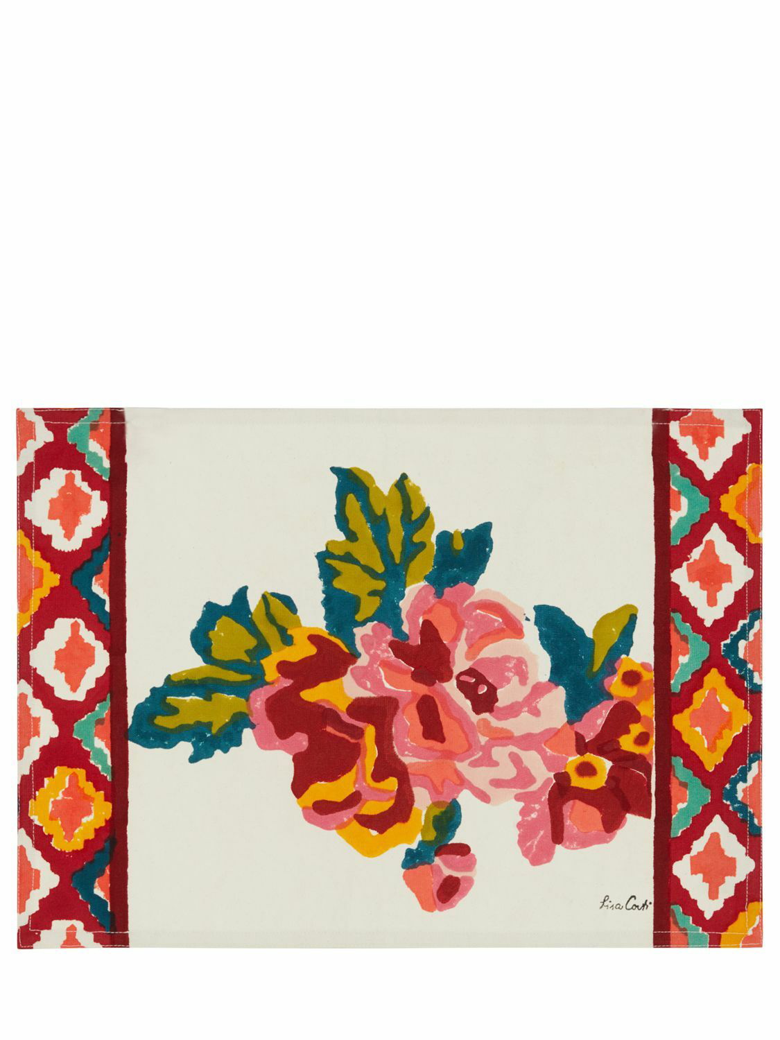 LISA CORTI Set Of 2 Lisa Bouquet Cotton Placemats