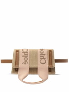 CHLOÉ Woody Linen & Leather Belt Bag