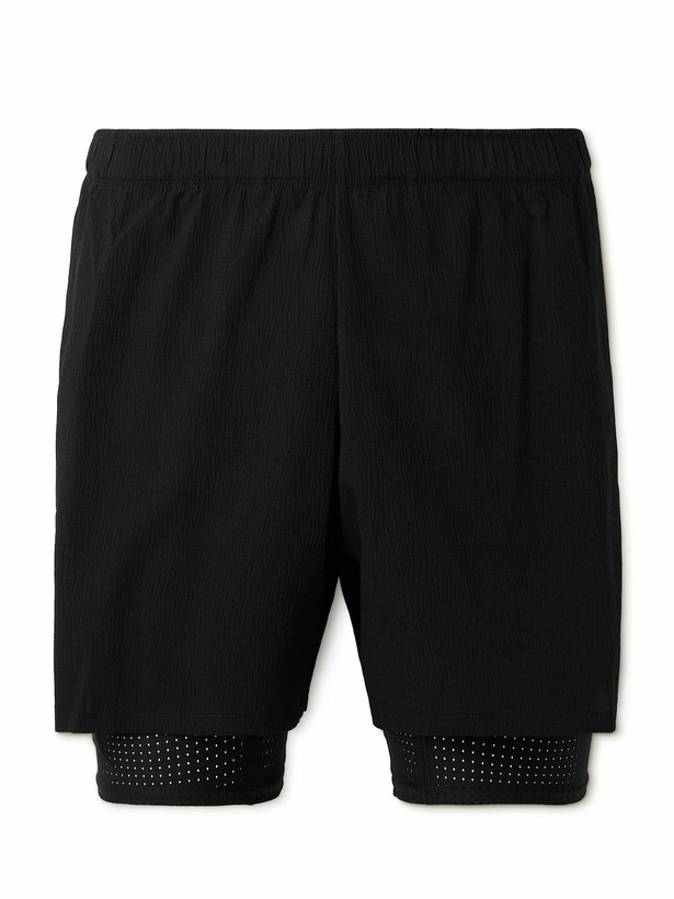 Photo: ON - Pace Straight-Leg Layered CleanCloud® Shell and Stretch-Mesh Shorts - Black
