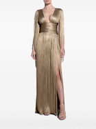 Maria Lucia Hohan Gold-Tone Alana Flared-Sleeve Gown
