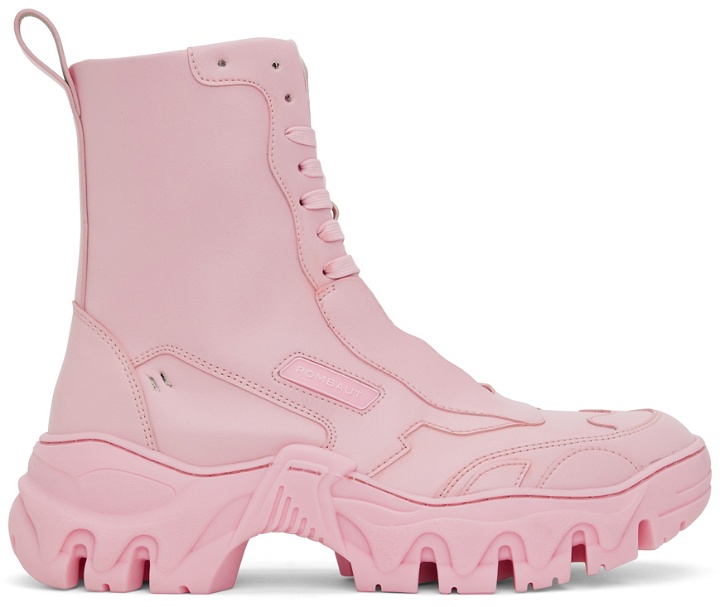 Photo: Rombaut Pink Apple Leather Boccacio II High-Top Sneakers