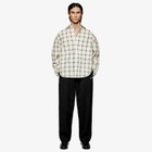 MKI Men's Box Dress Shirt in Off White Check