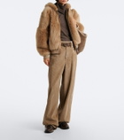 Brunello Cucinelli Monili shearling-trimmed leather sneakers