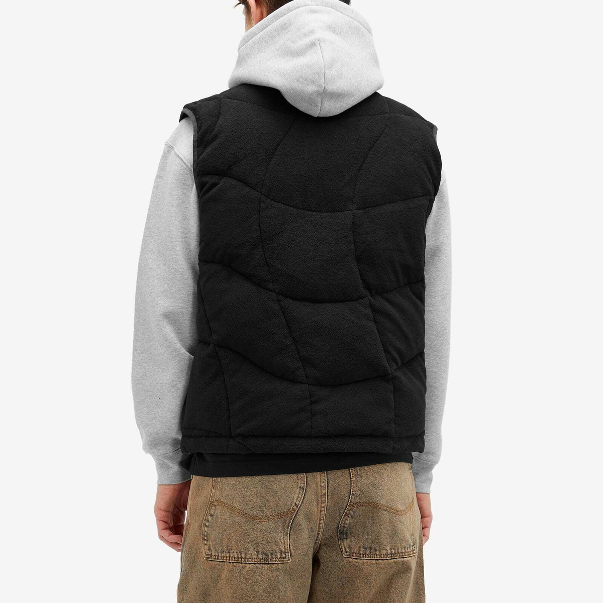 Dime Men's Wave Stitch Gilet in Black