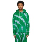 MSGM Green and Purple French Terry Tie-Dye Hoodie
