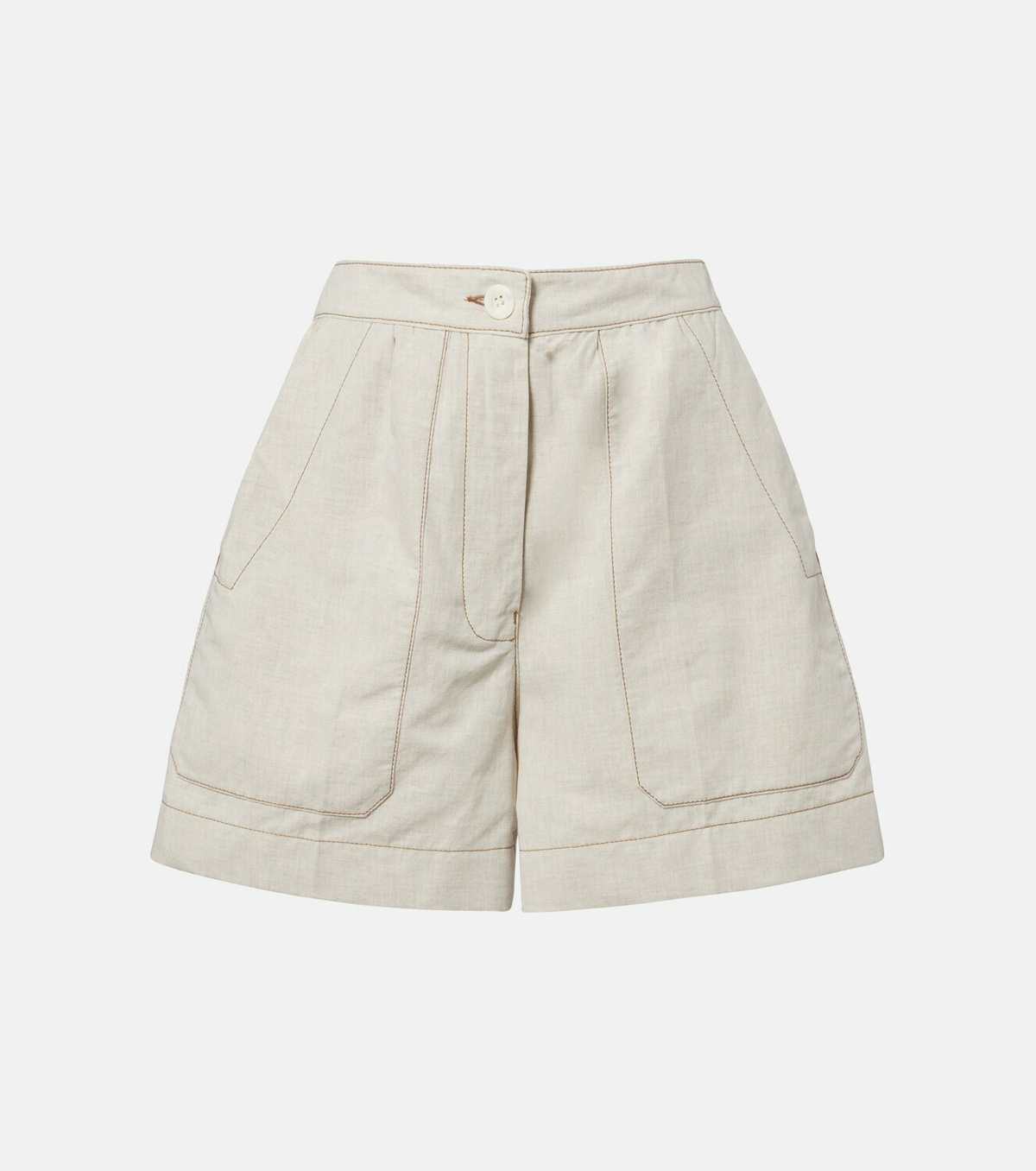 Prada Cotton and linen chambray shorts
