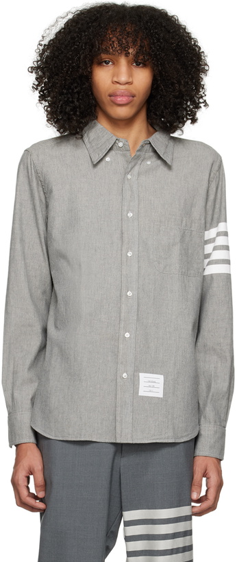 Photo: Thom Browne Gray 4-Bar Shirt