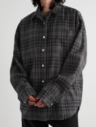 Mastermind World - Logo-Embroidered Checked Cotton-Flannel Jacquard Shirt - Gray