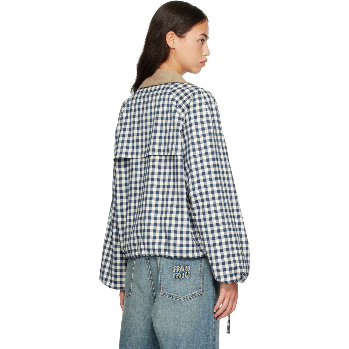 Barbour Blue & White Ovingham Gingham Casual Jacket