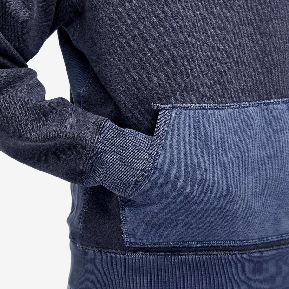 RRL Men's Popover Hoodie in Navy Multi
