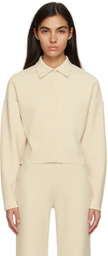 Birrot Off-White Cropped Cardigan