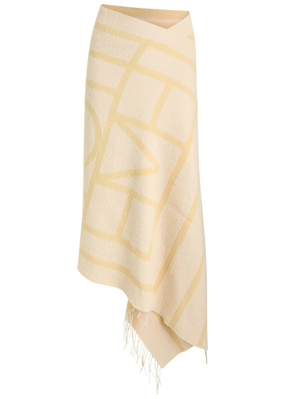 Toteme Monogram-jacquard Cotton-blend Sarong - Ecru - One