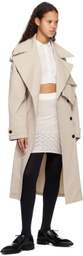 System Off-White Semi-Sheer Midi Skirt