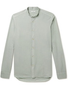 Boglioli - Grandad-Collar Cotton-Seersucker Shirt - Green