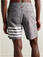 Thom Browne - Straight-Leg Long-Length Striped Swim Shorts - Gray