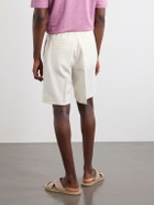 Zegna - Straight-Leg Pleated Linen Drawstring Shorts - White