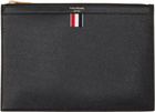 Thom Browne Black Logo-Stamp Leather Document Holder