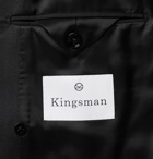 Kingsman - Slim-Fit Double-Breasted Grosgrain-Trimmed Wool and Mohair-Blend Tuxedo Jacket - Black
