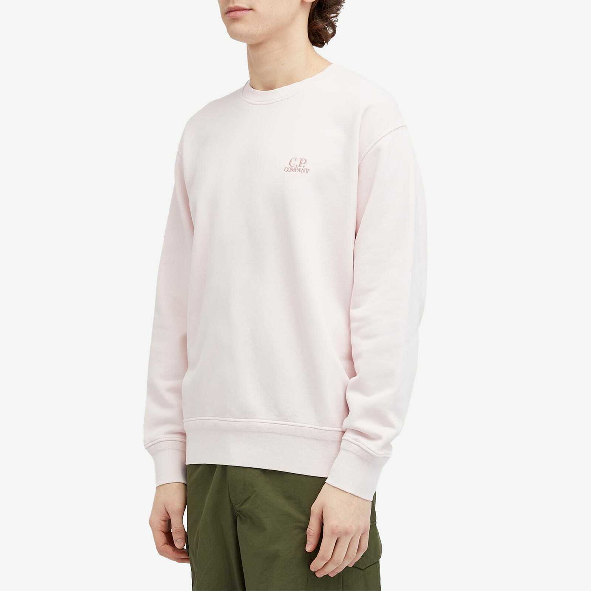 C.P. Company Men's Cotton Diagonal Fleece Logo Sweatshirt in C.P. Company Men's Cotton Diagonal Fleece Logo Sweatshirt in