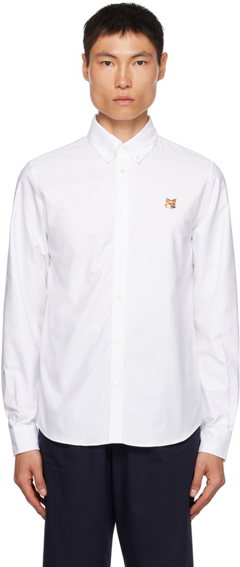 Photo: Maison Kitsuné White Fox Head Patch Shirt