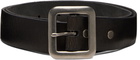 RRL Black Hand-Burnished Leather Belt