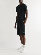 Paul Smith - Wide-Leg Webbing-Trimmed Cotton-Jersey Drawstring Shorts - Black